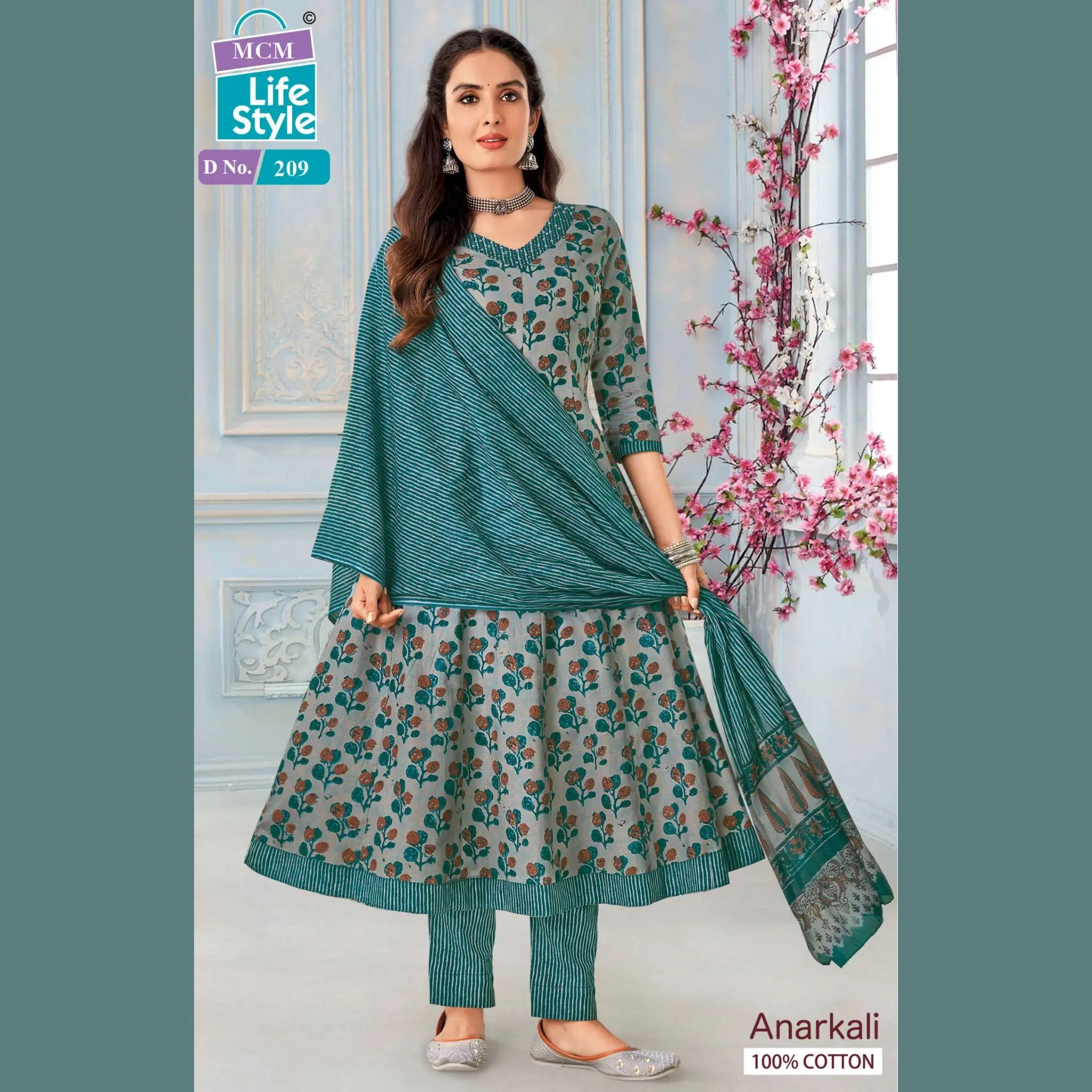 MCM Anarkali Pure Cotton Readymade Salwar 209