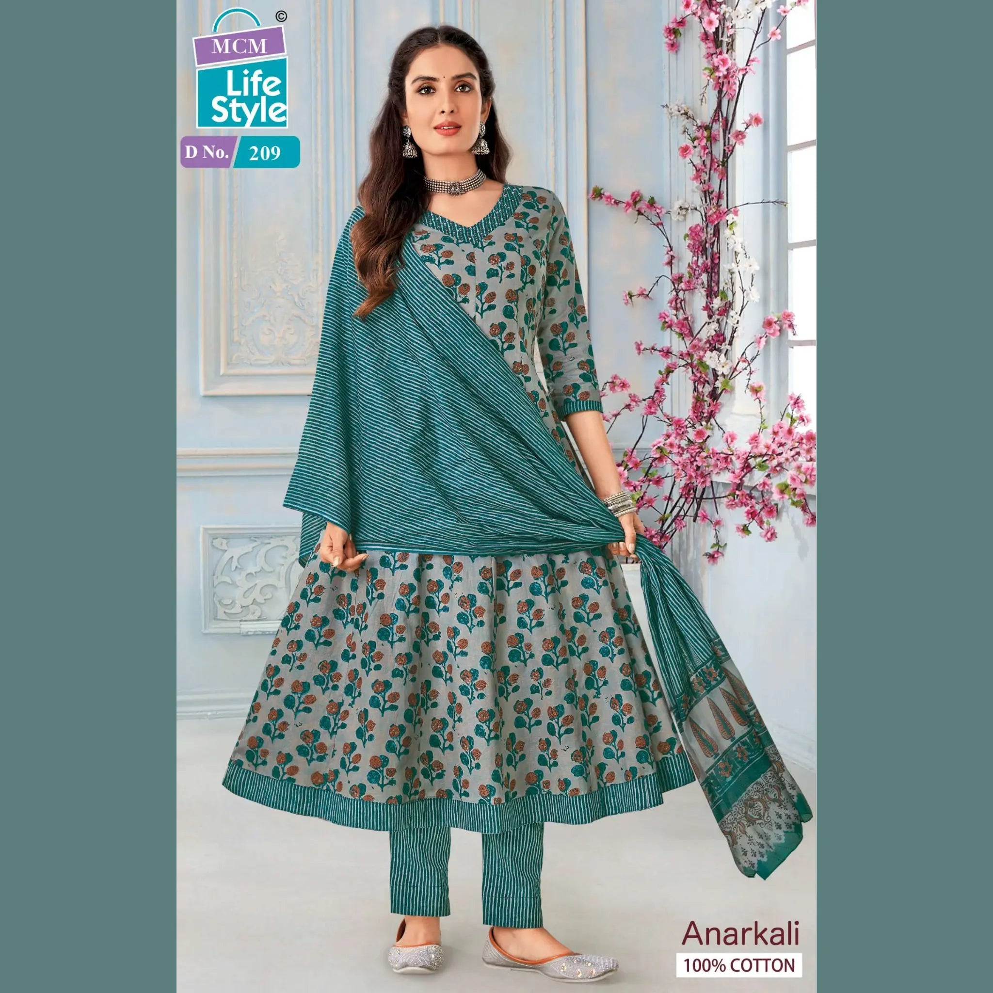 MCM Anarkali Pure Cotton Readymade Salwar 209 Main image