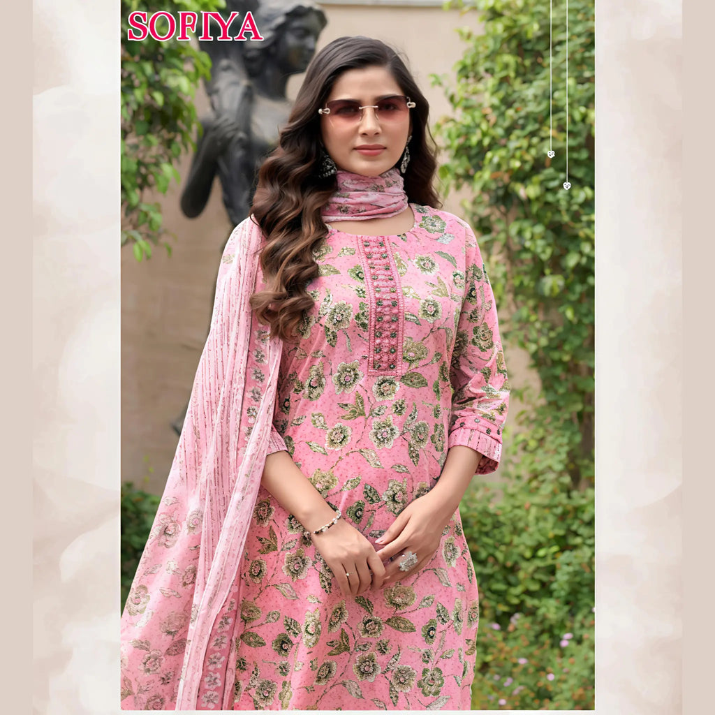 Mystic 9 Sofiya Volume 2 Design Number 2001 Cambric Cotton Kurti Set