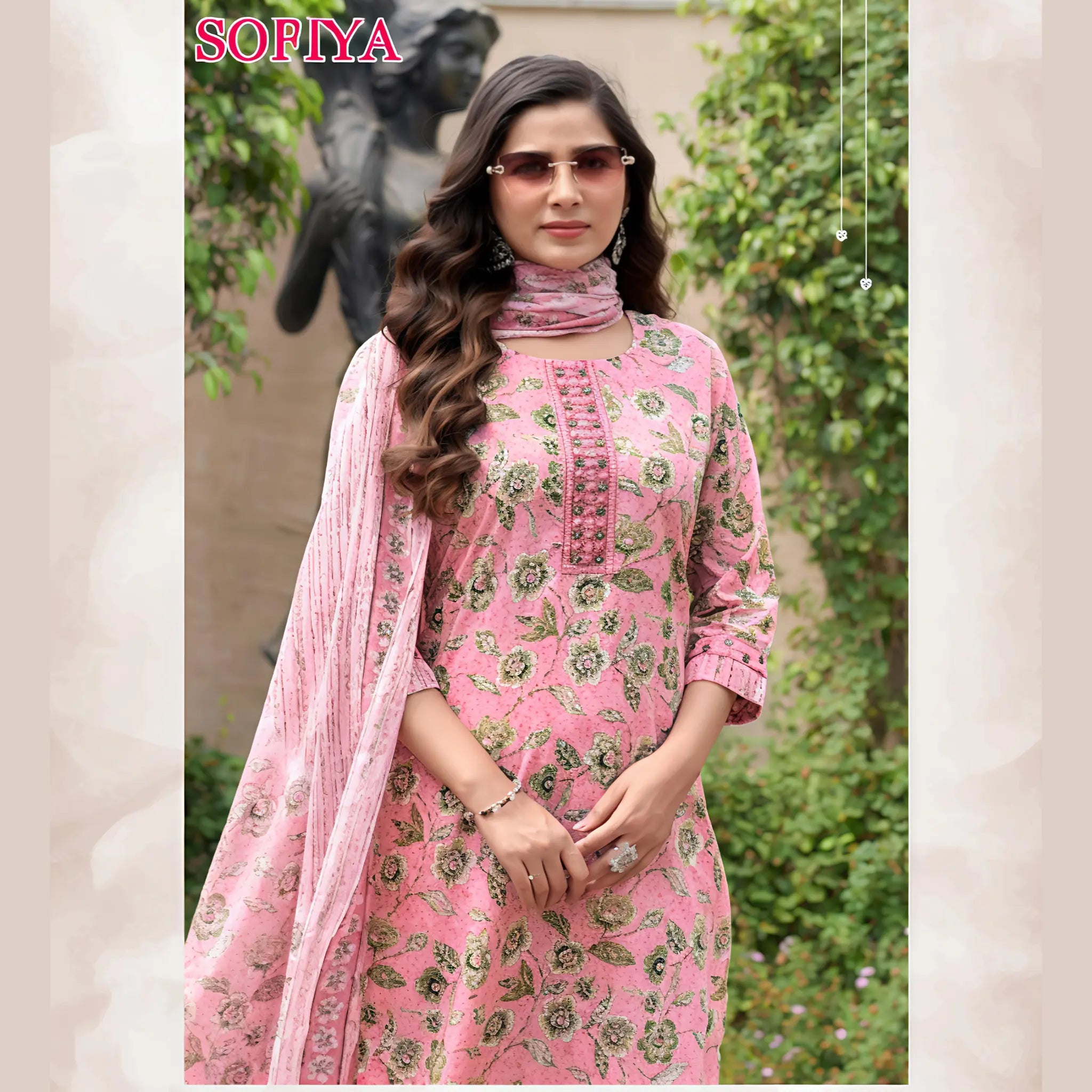 Mystic 9 Sofiya Volume 2 Design Number 2001 Cambric Cotton Kurti Set