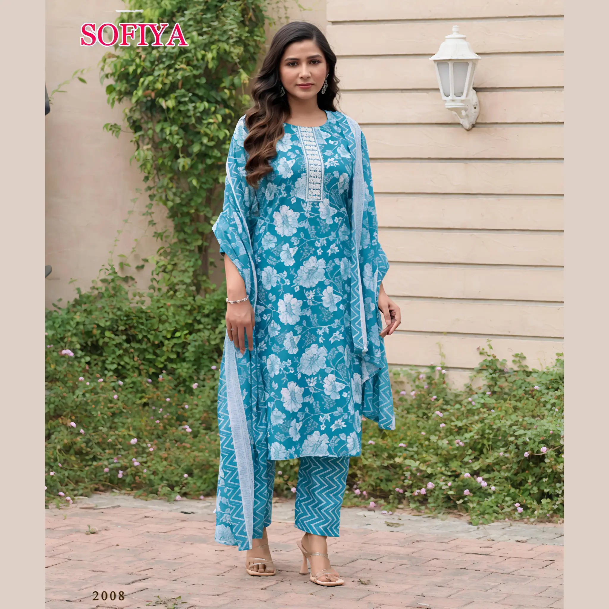 Mystic 9 Sofiya Volume 2 Design Number 2008 Cambric Cotton Kurti Set