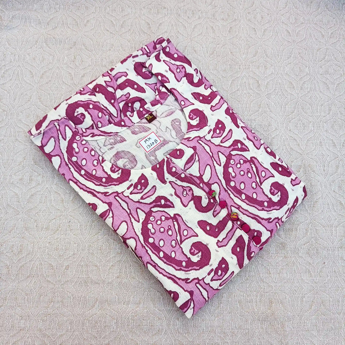 Magenta Purple Paisley Office Wear Kurti | Chic Style Main image