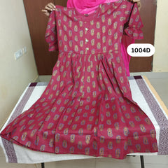 Maroon Golden Paisley Print Flared Kurti