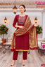 Maroon Printed Salwar Suit with Mustard Dupatta – Design 3007