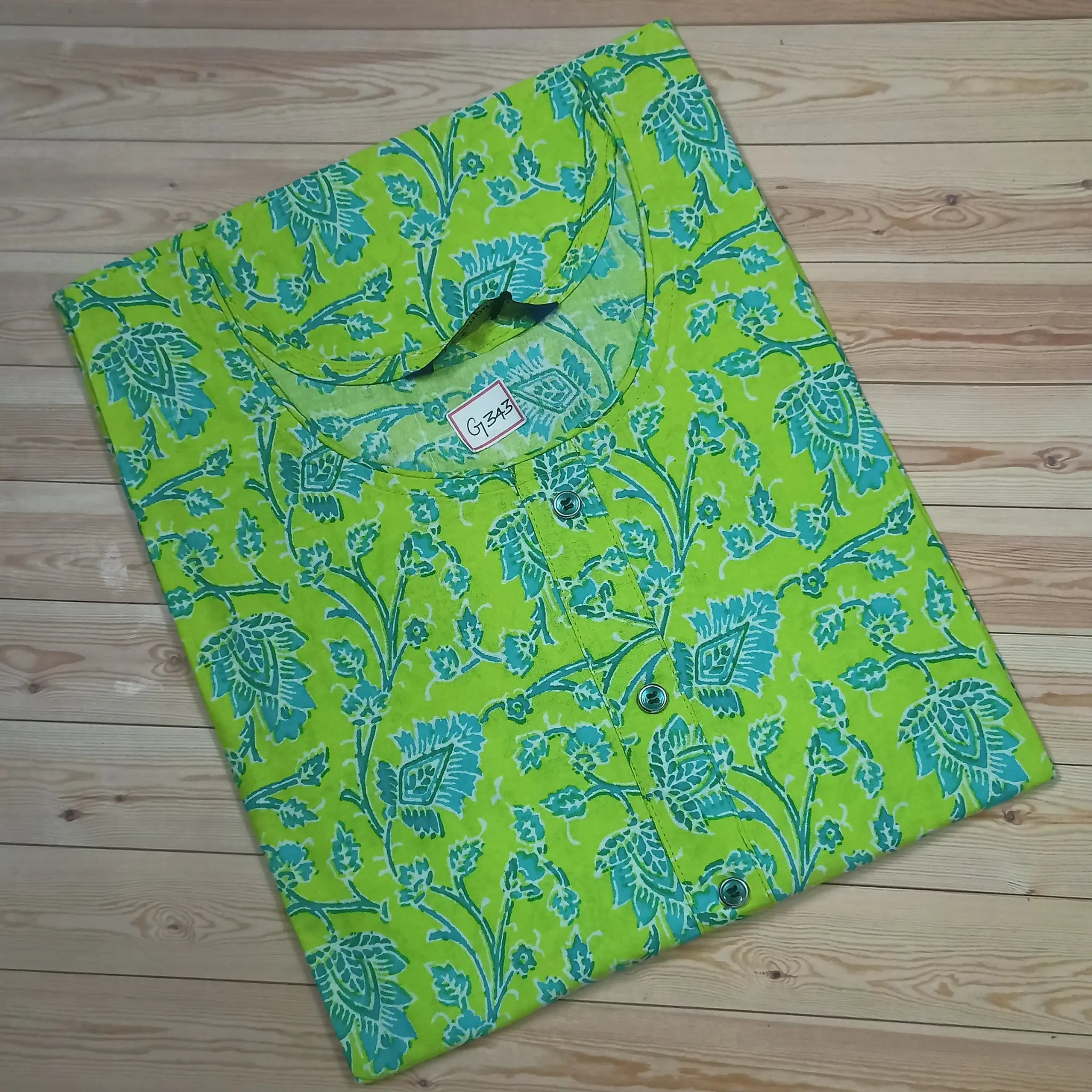 Modern Printed Pure Cotton Kurti – Straight Fit