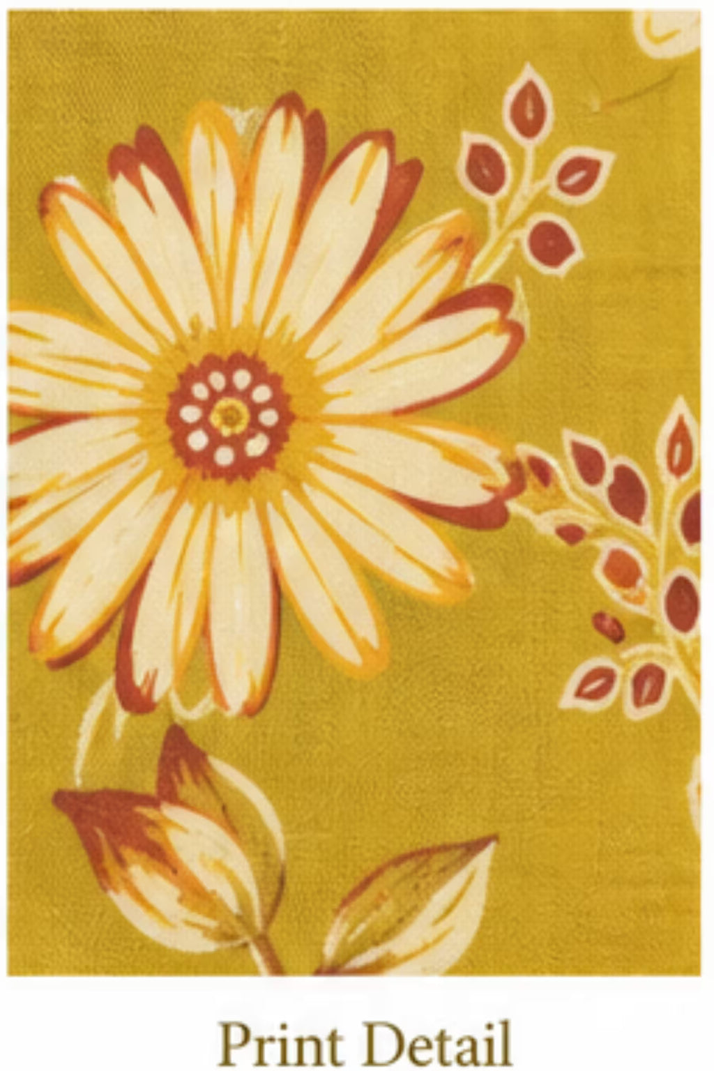Print Detail - Mustard Yellow Floral Print Kurta Pant Set with Striped Dupatta for Women | Bavis Clothing