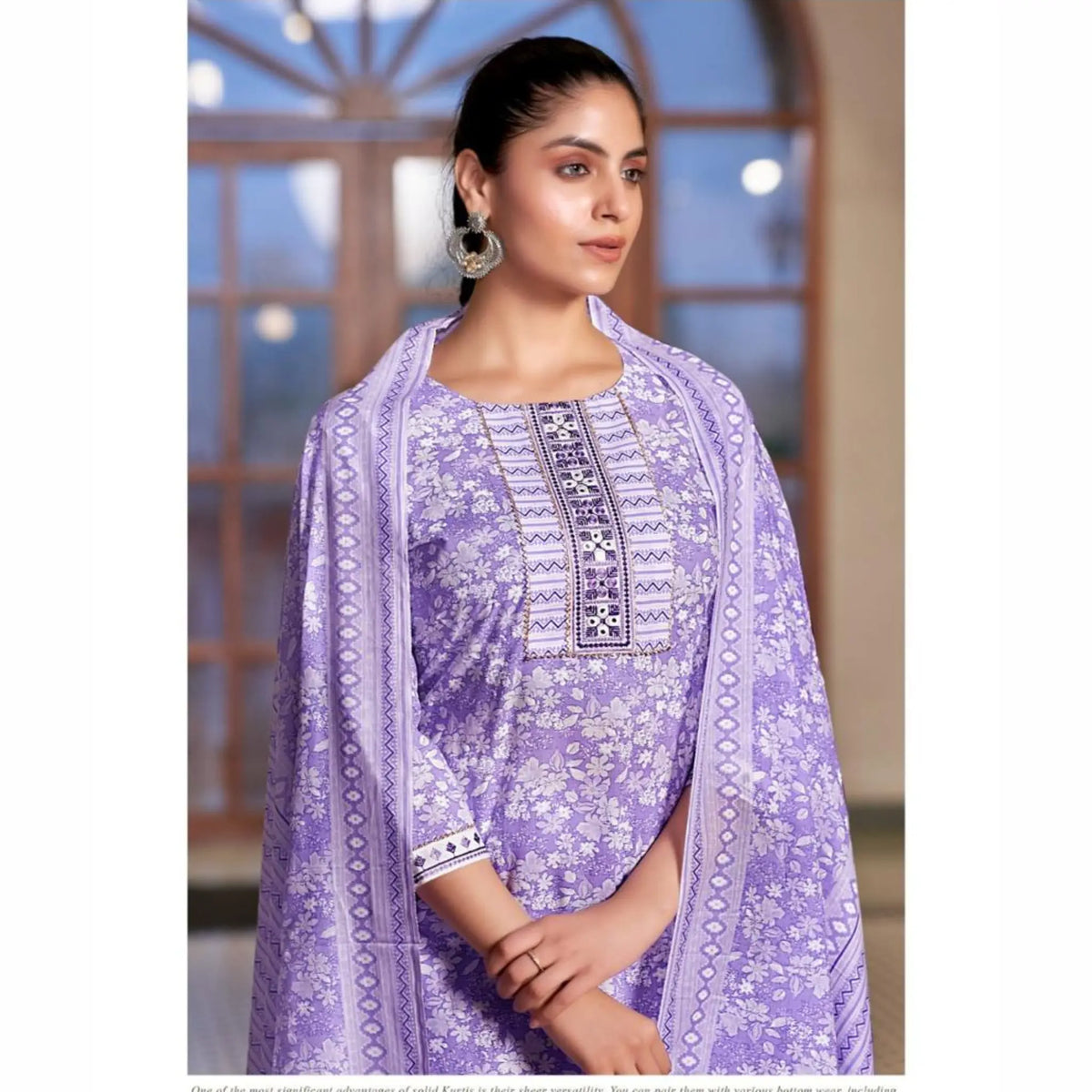 Mystic 9 - Sofiya - Lavender Cotton Salwar Suit - Straight Pant - 1003