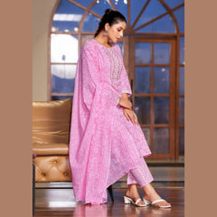 Mystic 9 - Sofiya - Pink Cotton Salwar Suit - Straight Pant - 1002