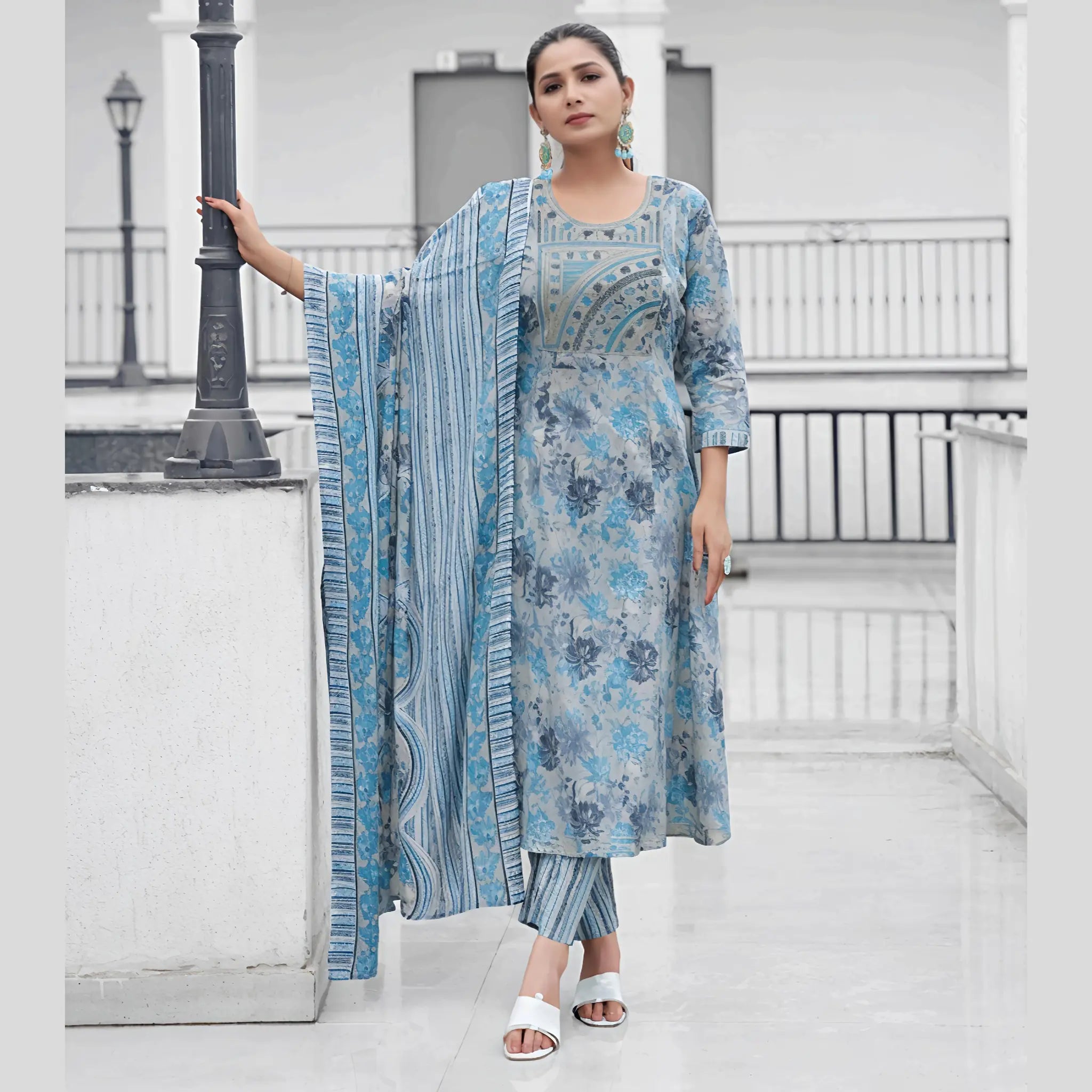 Mystic 9 Cotton Anarkali Suit - ROOP1003 Main image