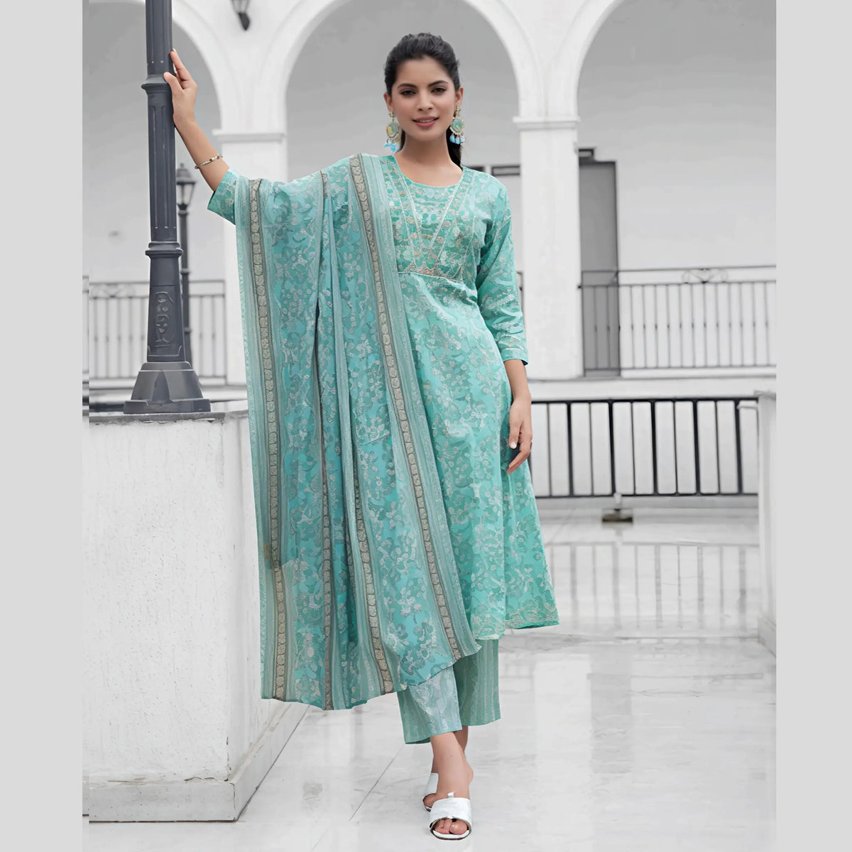 Mystic 9 Cotton Anarkali Suit - ROOP1005 Main image