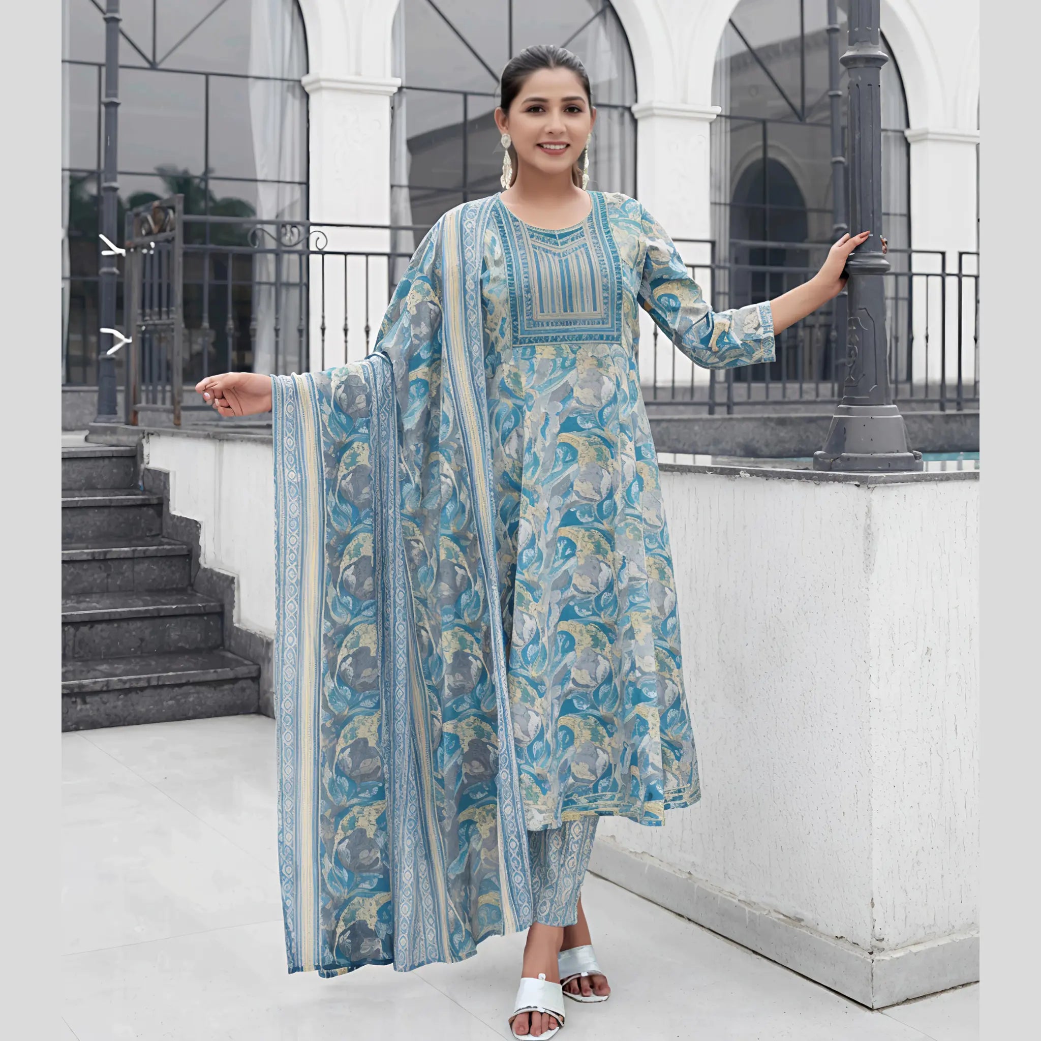 Mystic 9 Cotton Anarkali Suit - ROOP1007 Main image