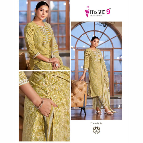 Mystic 9 - Sofiya - Light Mehandi Green  Cotton Salwar Suit - Straight Pant - 1004