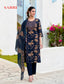 Navy Blue Heavy Rayon Foil Print Salwar Suit with Chanderi Dupatta