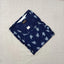 Navy Blue Leaf Printed Rayon Side Frill Nighties