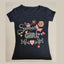 Navy Blue Sweet Girl Printed Cotton  T-Shirt