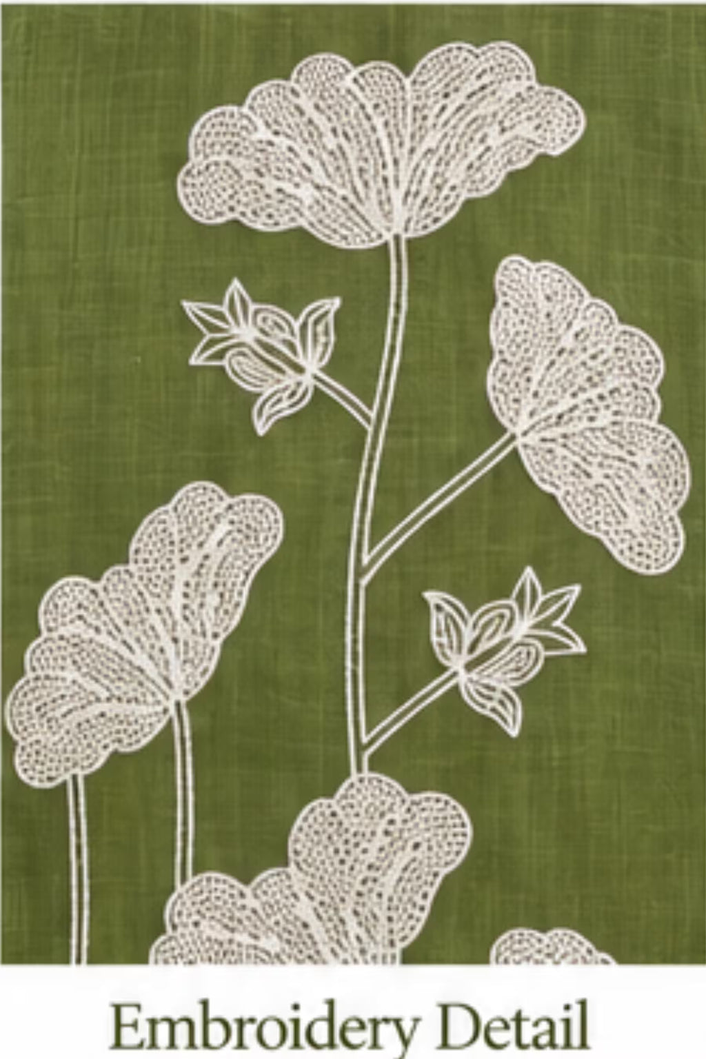 Embroidery Detail - Olive Green Embroidered Vertican Silk Kurta Pant Dupatta Set for Women | Bavis Clothing