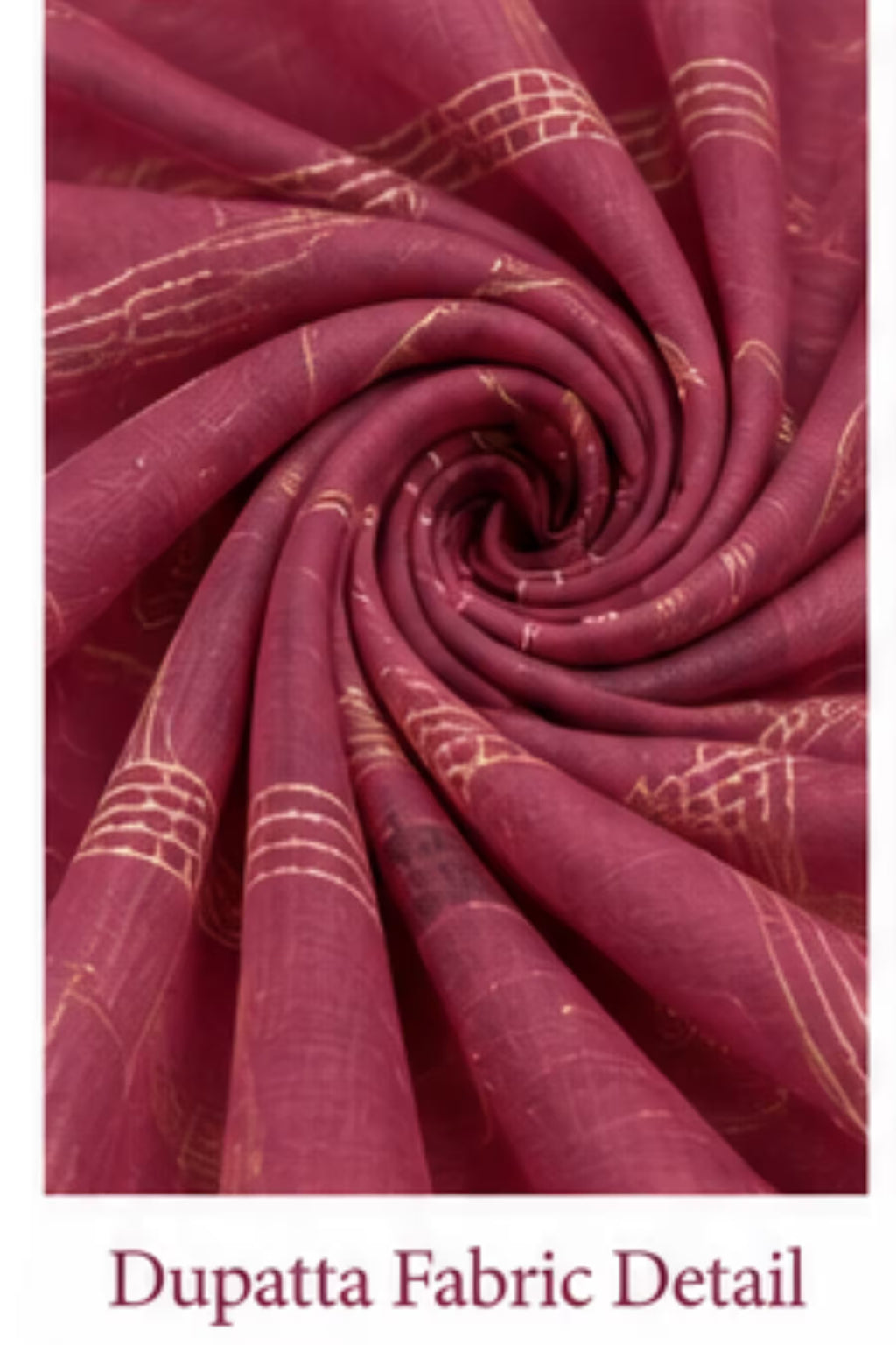 Dupatta Fabric detail - Onion Pink Printed Kurta Pant Dupatta Set for Women | Bavis Clothing