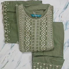 Opulent Italian Viscose Embroidered Set with Chanderi Charm