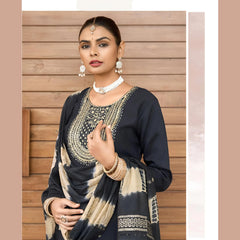 Premium Quality Vertican Suit with Embroidery, Lining & Dupatta