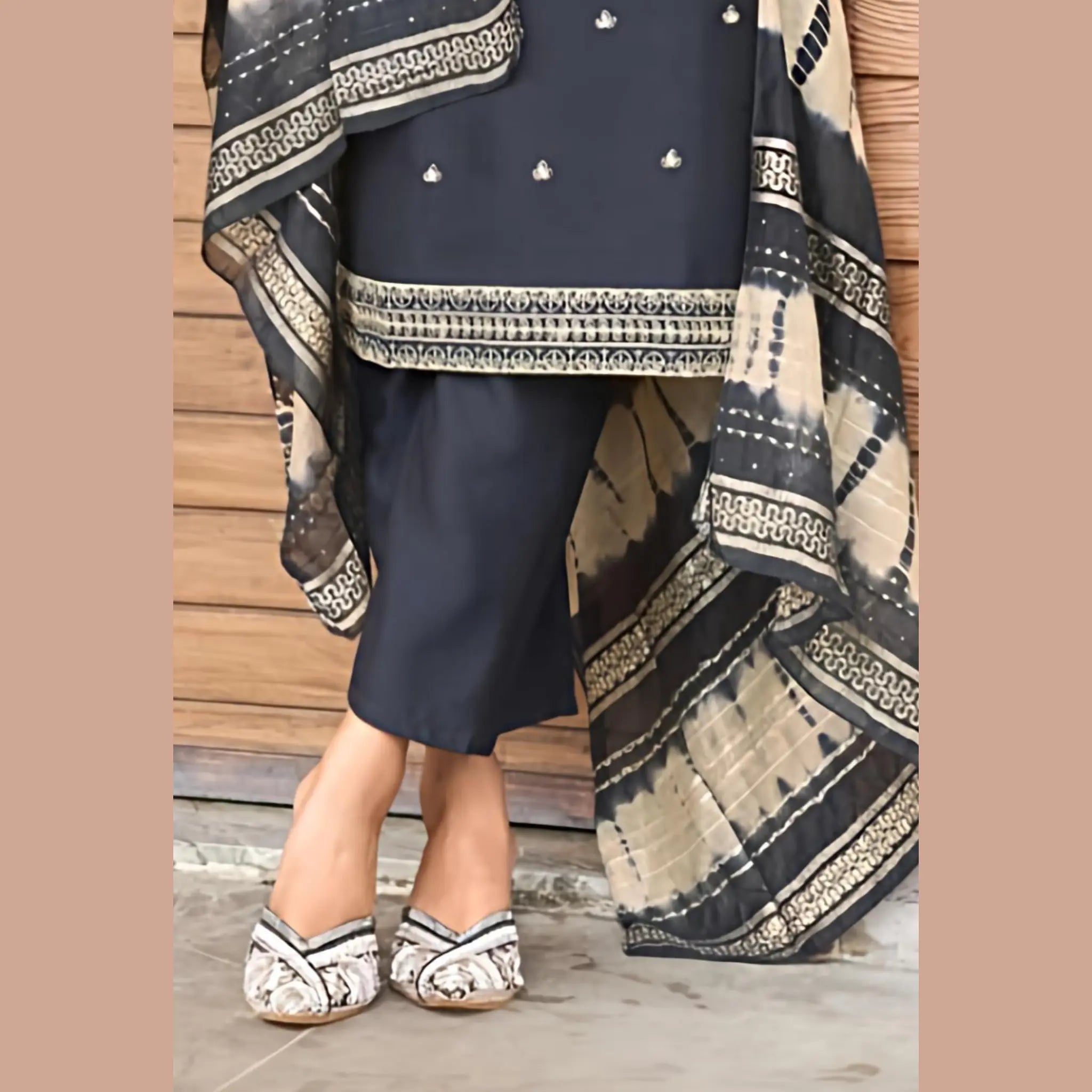 Premium Quality Vertican Suit with Embroidery, Lining & Dupatta