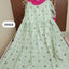 Pastel Green Flared Kurti with Silver Line