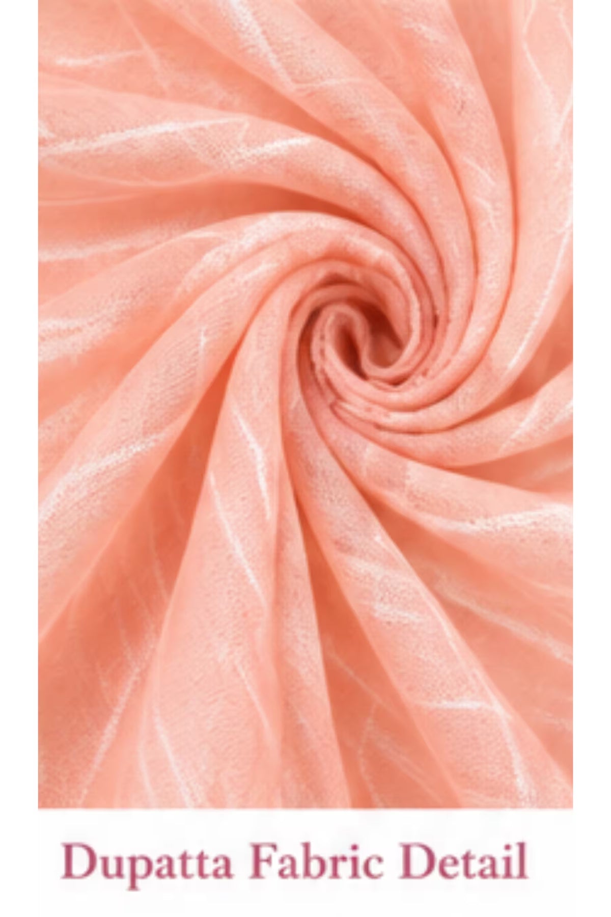 Dupatta Fabric Detail - Peach Pink Cotton Kurta Pant Set with Dupatta | Bavis Clothing