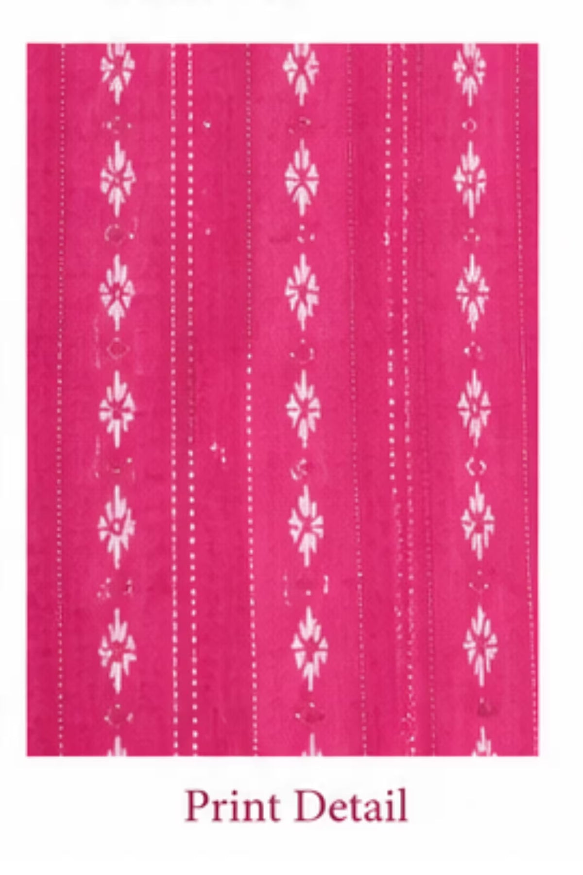 Print Detail - Pink Cotton Straight Kurta Pant Set with Dupatta | Bavis Clothing