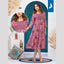 Pink Floral Reuyon Print Umbrella Kurti