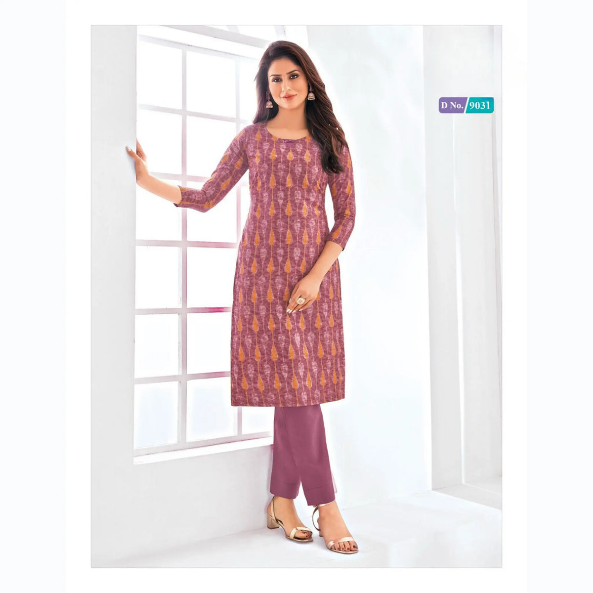 Ethnic Pinkish Brown Cotton Kurti with Print | Trendy and Chic Main image