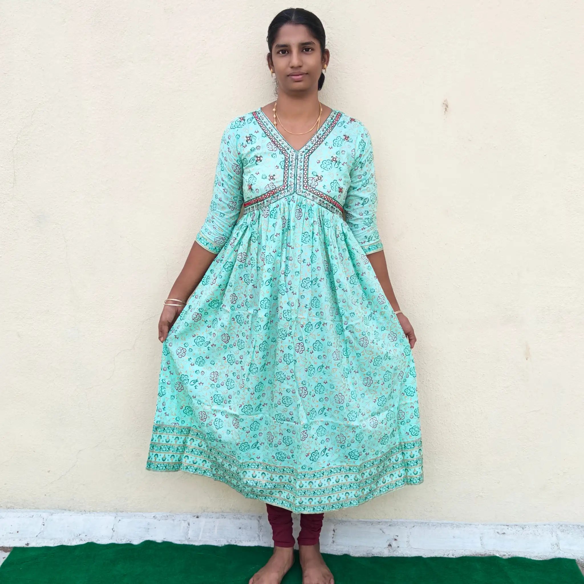 Pista Green Alaya Cut Kurti 415A Main image