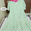 Pista Green Floral Butta Print Flared Kurti