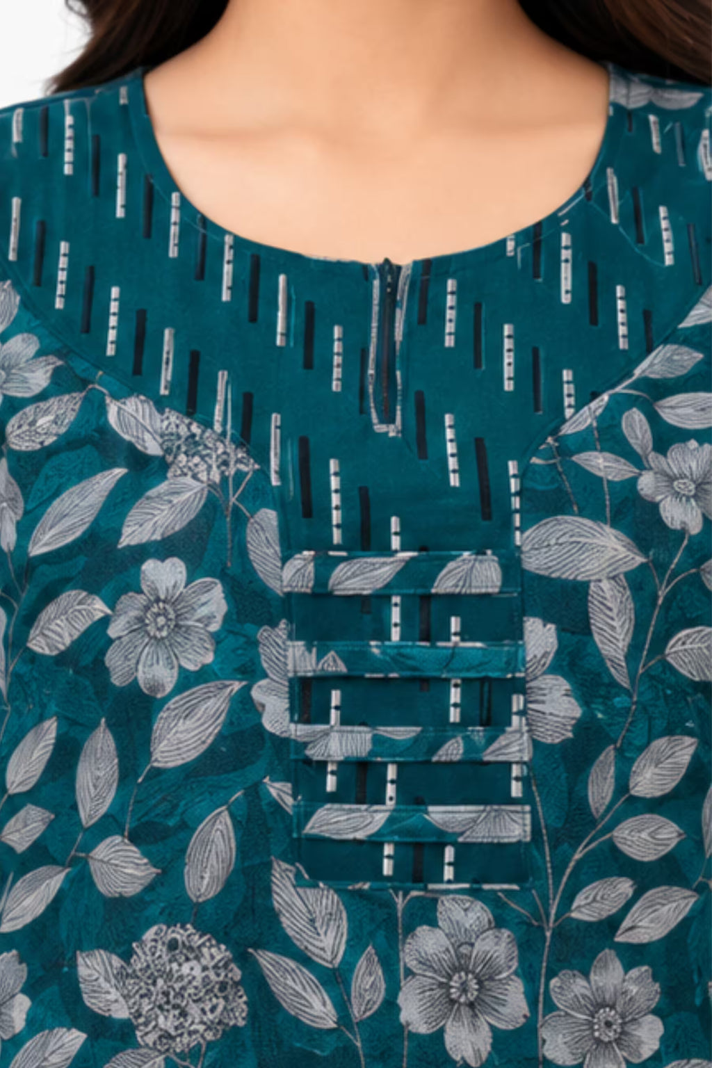 Pranjul 2002 nighty neck detail | Bavis Clothing