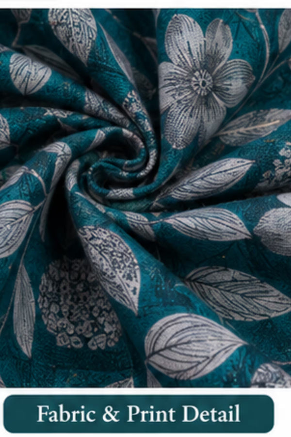 Pranjul 2002 floral printed cotton fabric close up | Bavis Clothing
