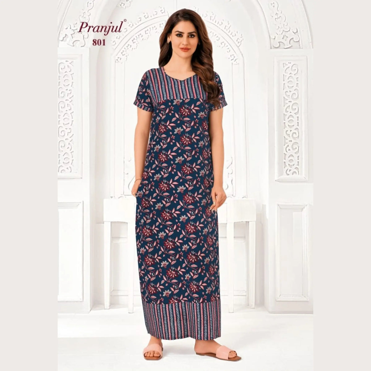 Pranjul Brand Pure Cotton Nighties 801 Main image