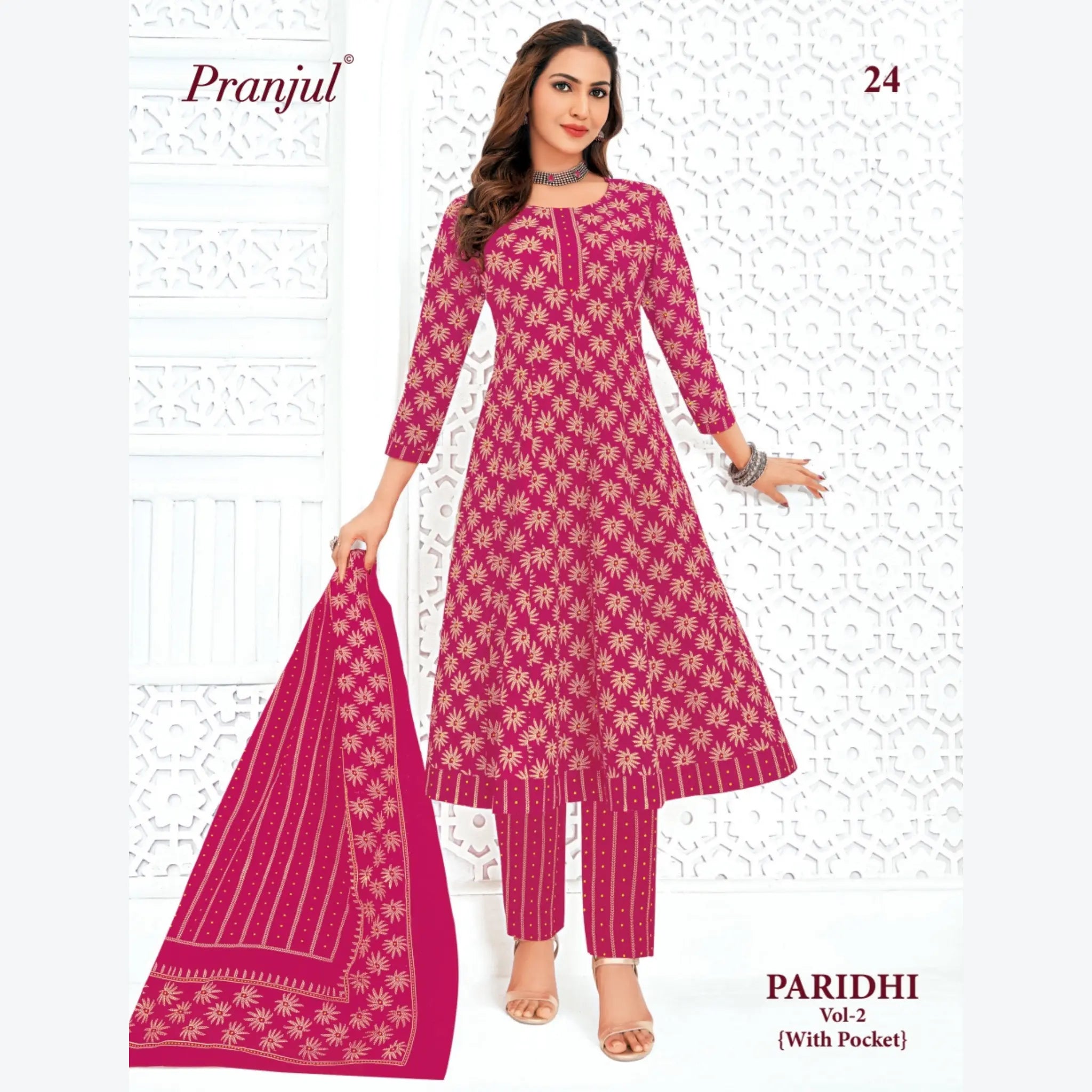 Pranjul Cotton Anarkali Salwar Suit Set - PA24