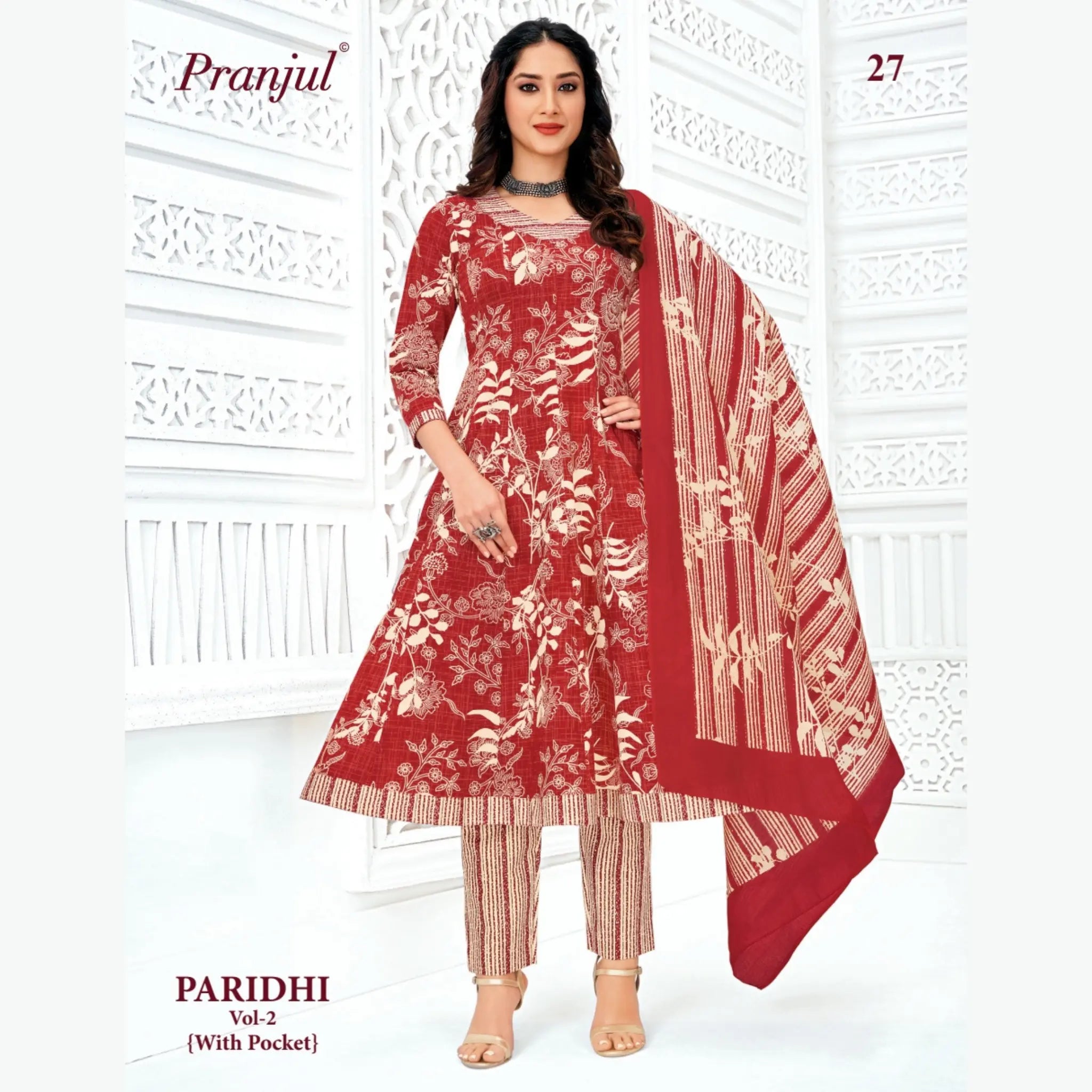 Pranjul Cotton Anarkali Salwar Suit Set - PA27