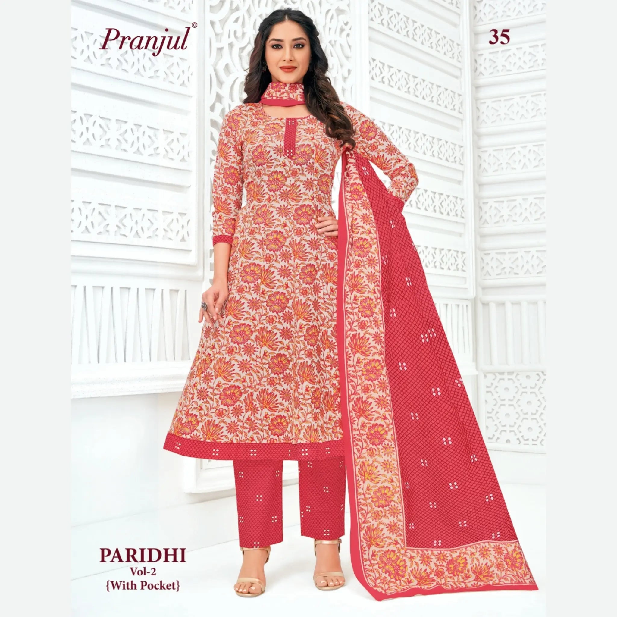 Pranjul Cotton Anarkali Salwar Suit Set - PA35