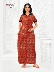 Pranjul Cotton Nighty 1764