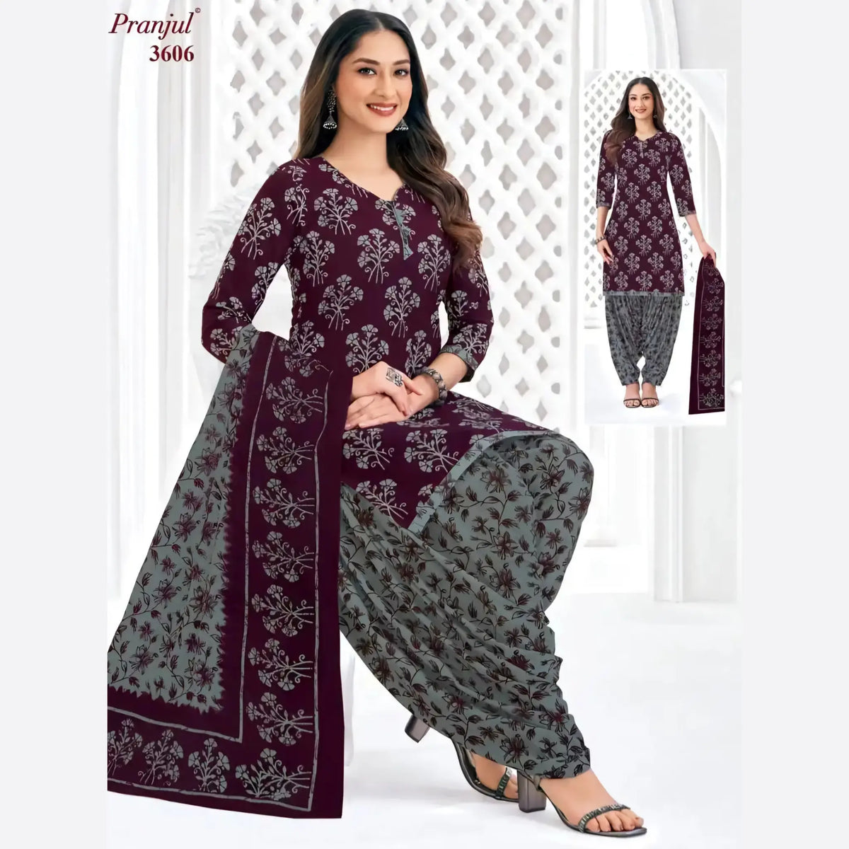 Pranjul Cotton Readymade Patiala Salwar Suit P3606 Main image