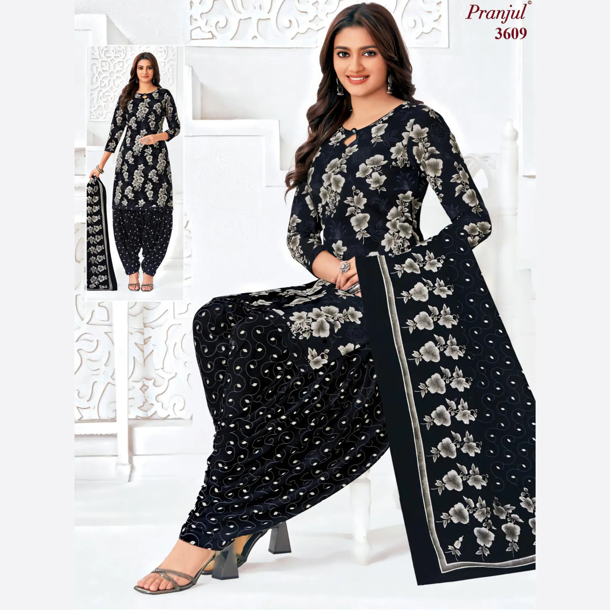 Pranjul Cotton Readymade Patiala Salwar Suit P3609