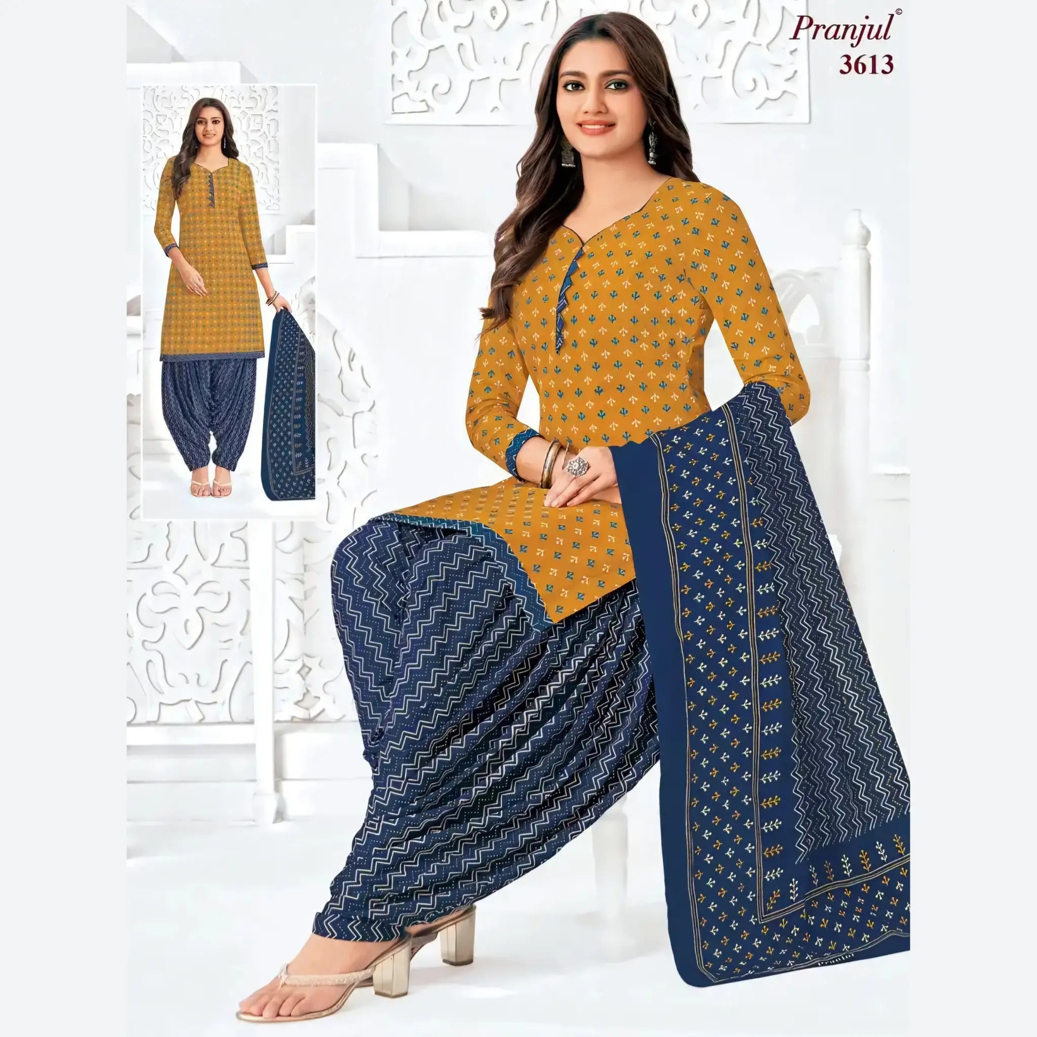 Pranjul Cotton Readymade Patiala Salwar Suit P3613