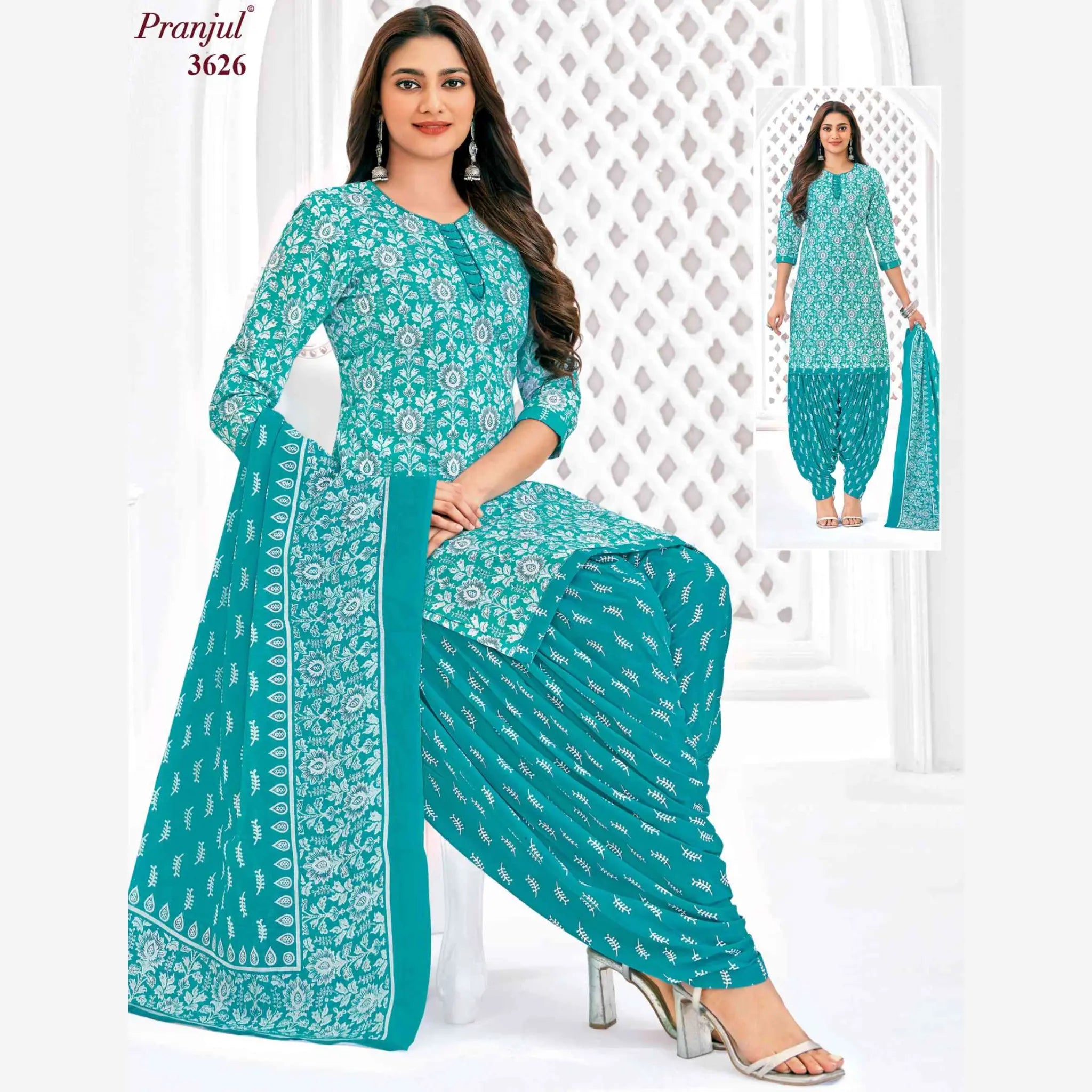 Pranjul Cotton Readymade Patiala Salwar Suit P3626