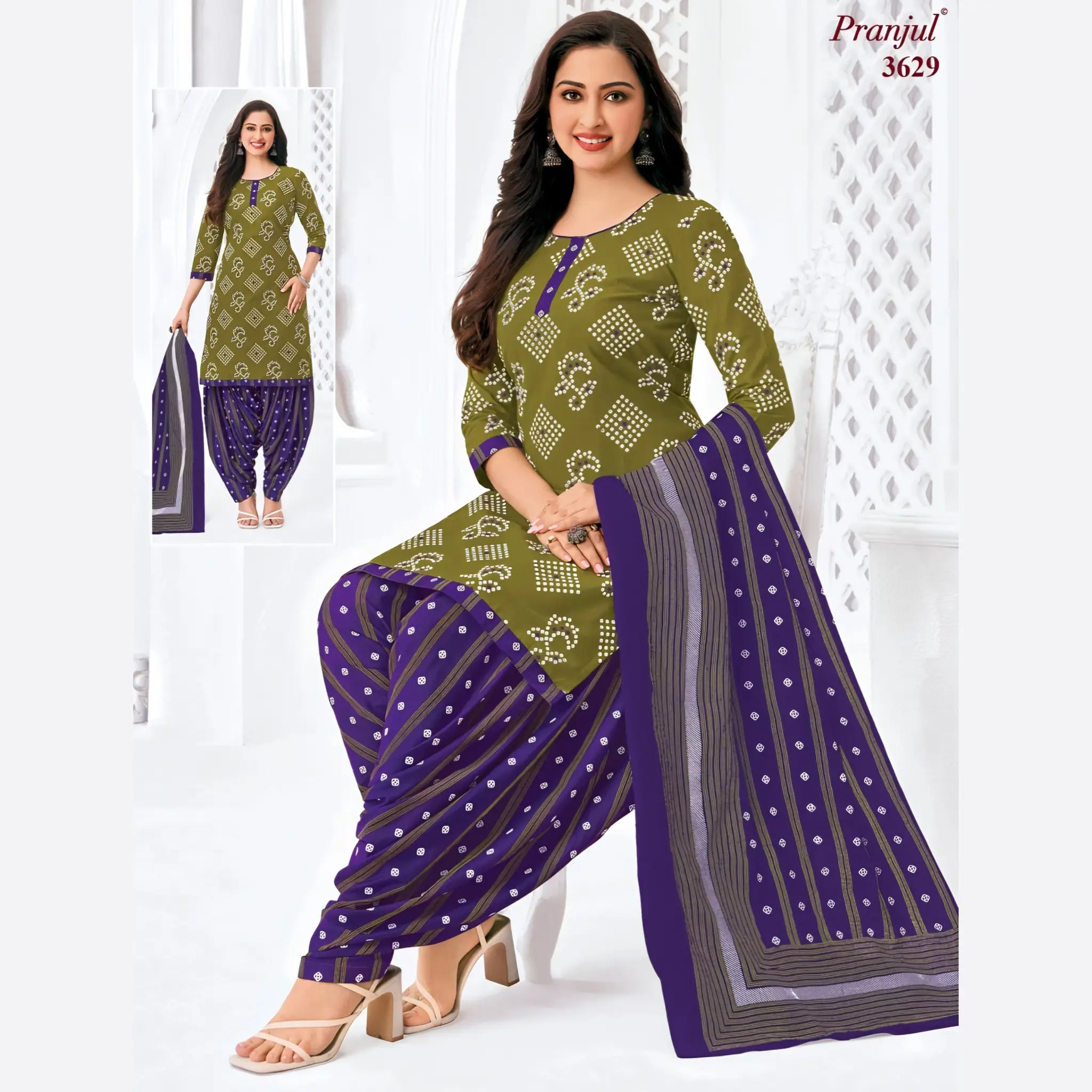Pranjul Cotton Readymade Patiala Salwar Suit P3629