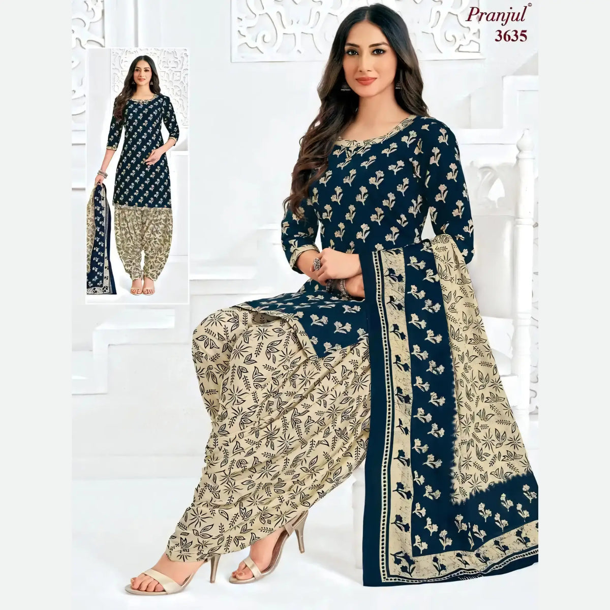 Pranjul Cotton Readymade Patiala Salwar Suit P3635 Main image