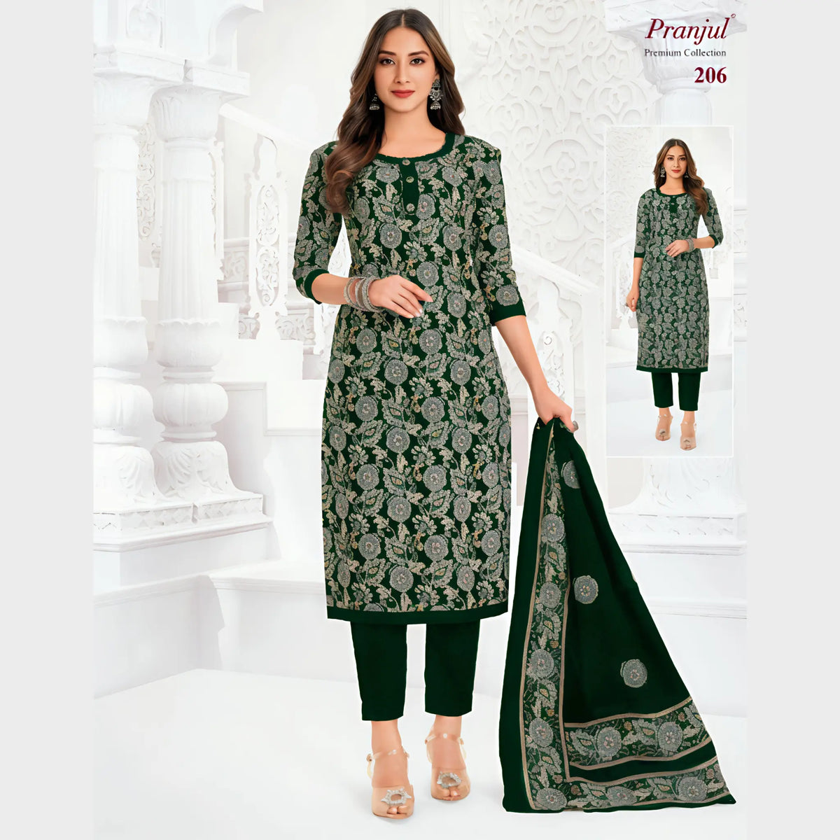 Pranjul Cotton Straight Pant Salwar Suit - P206