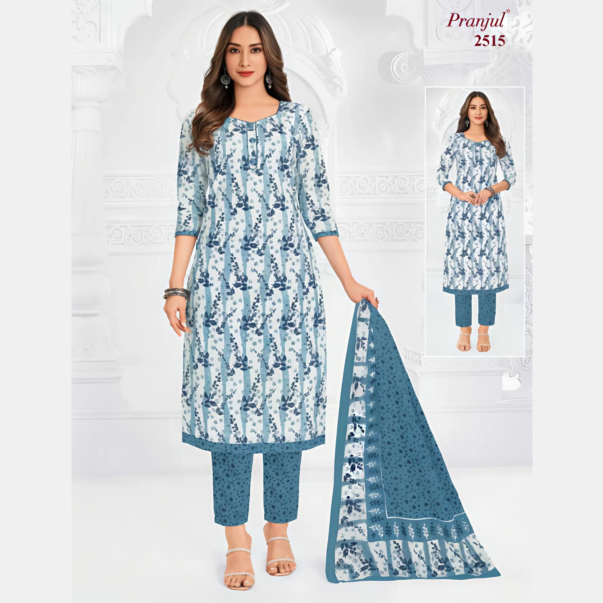 Pranjul Cotton Straight Pant Salwar Suit - Priyanka 2515