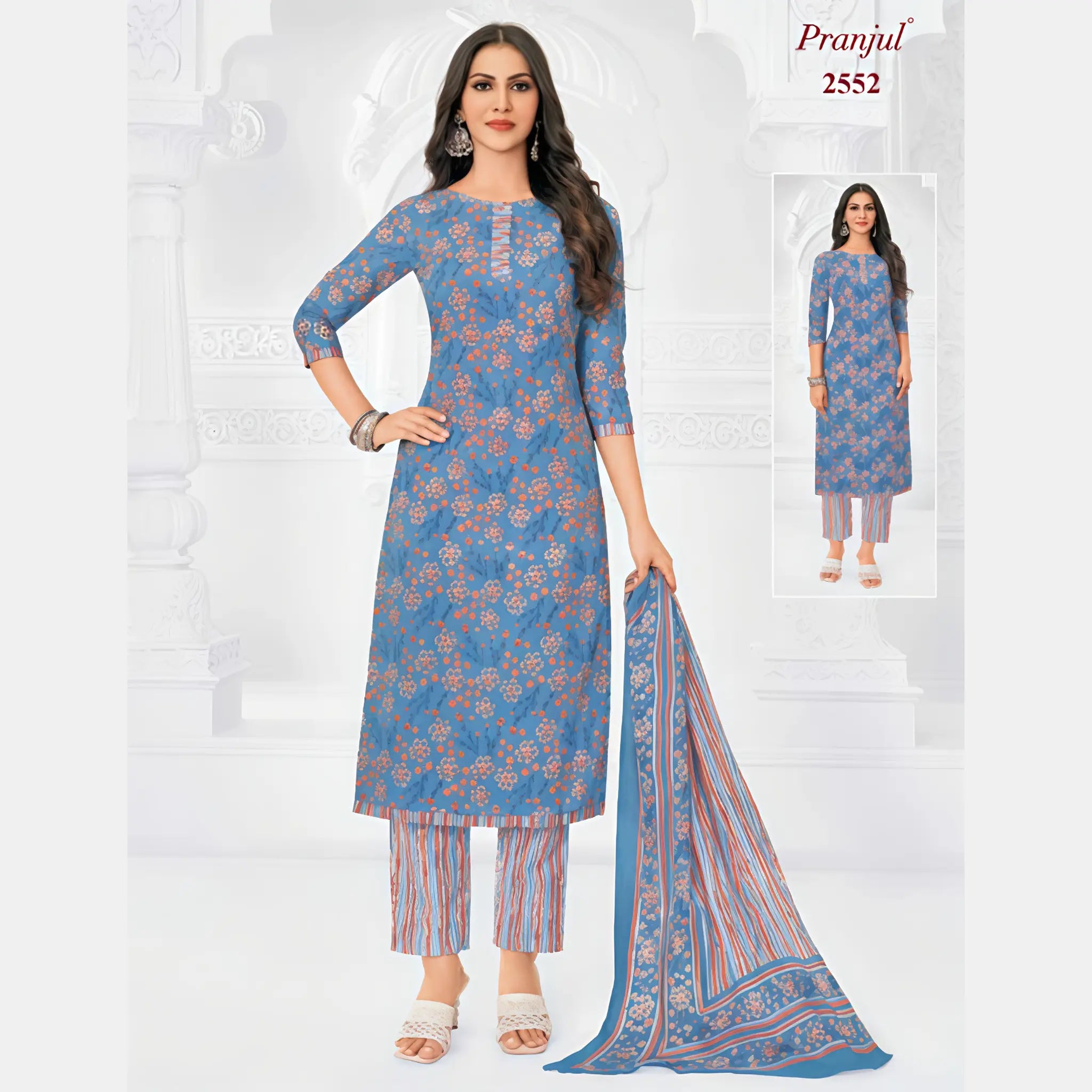Pranjul Cotton Straight Pant Salwar Suit - Priyanka 2552