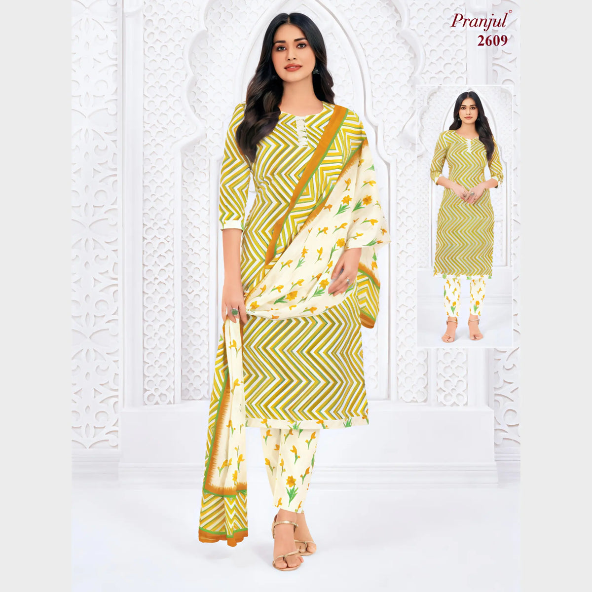 Pranjul Cotton Straight Pant Salwar Suit - P2609