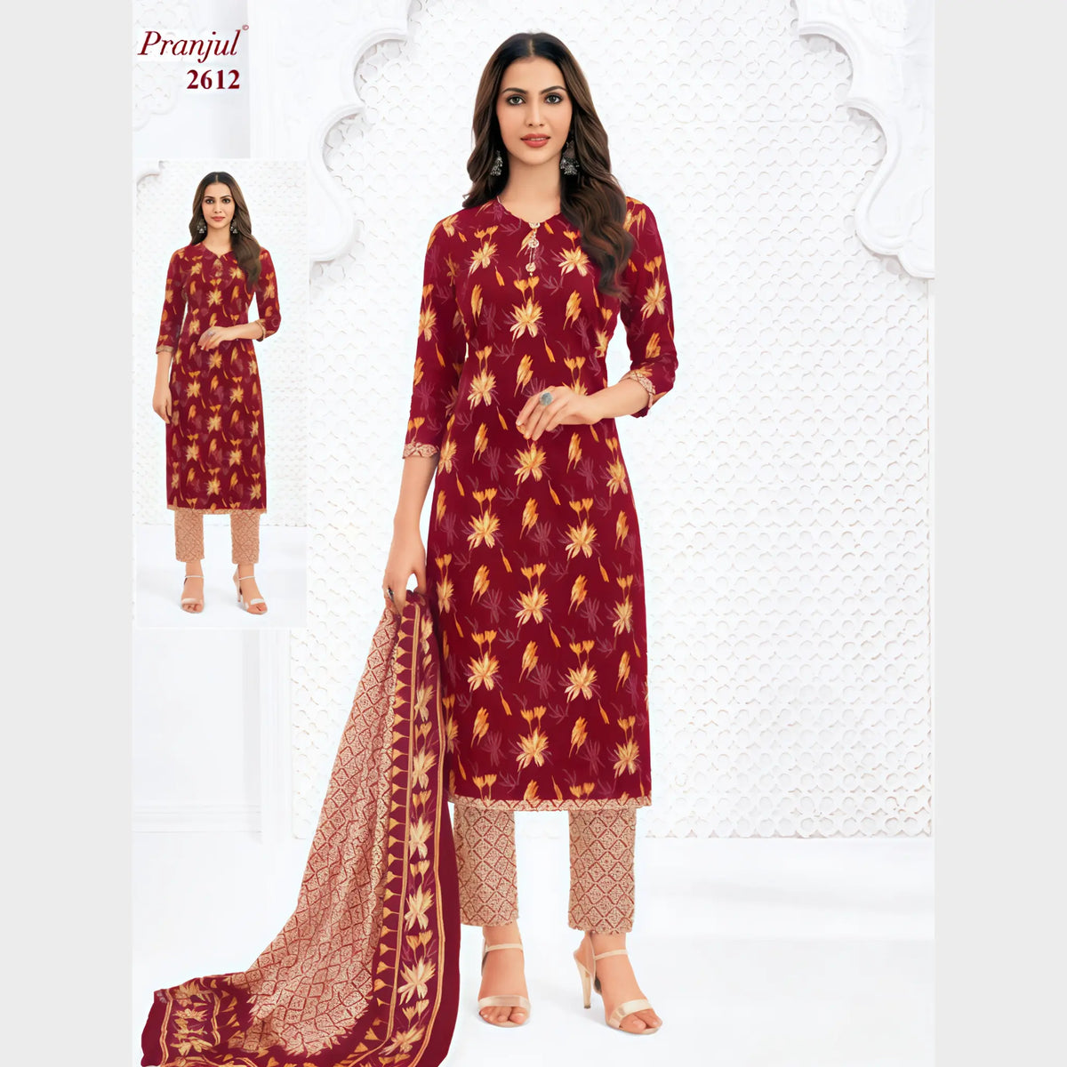 Pranjul Cotton Straight Pant Salwar Suit - P2612