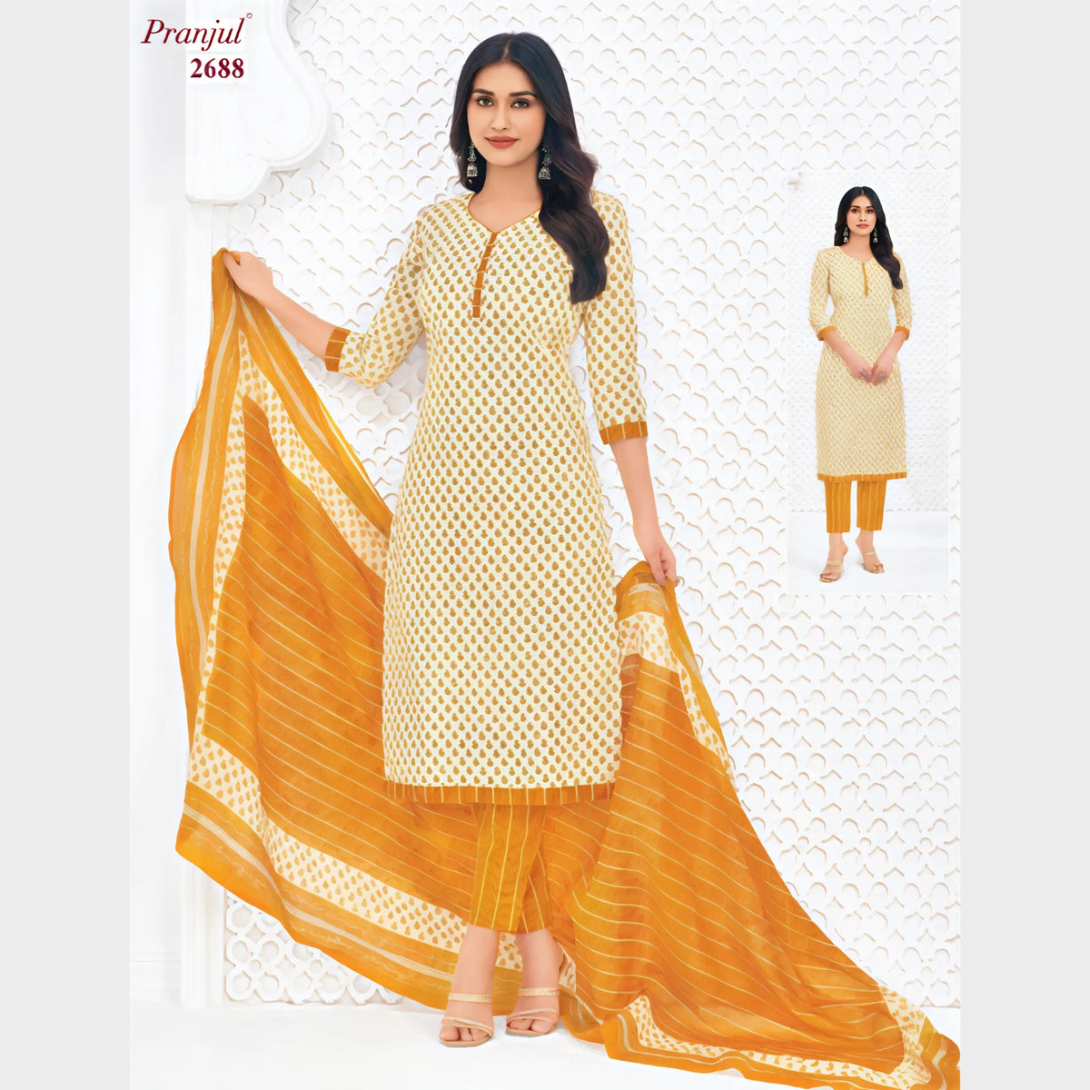 Pranjul Cotton Straight Pant Salwar Suit - P2688
